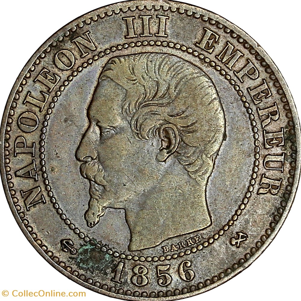 Deux centimes, tête nue, Napoléon III, 1856, Rouen monnaies monde france deux centimes tete nue napoleon iii 1856 rouen