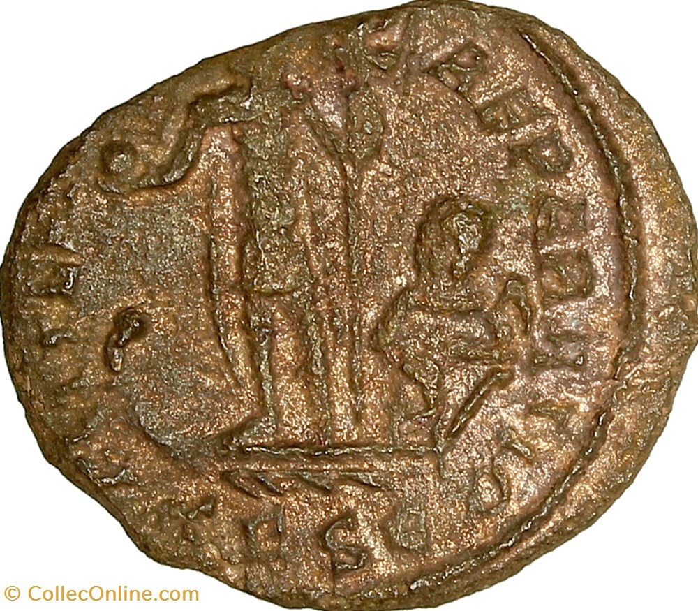 monnaies antiques romaines imperiales et republicaines demi maiorina de constance ii fel temp reparatio 348 350 thessalonique