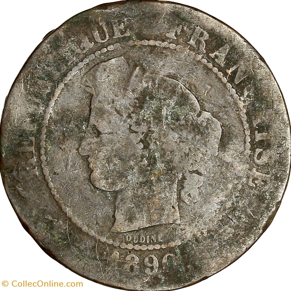 5 centimes Cérès, IIIe République, 1890, Paris monnaies monde france 5 centimes ceres iiie republique 1890 paris