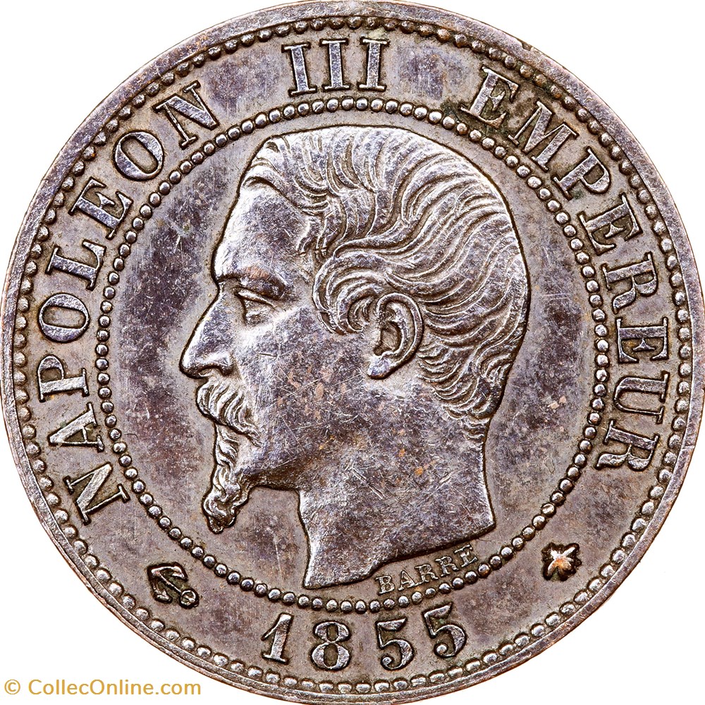 Un centime, tête nue, Napoléon III, 1855, ancre, Strasbourg monnaies monde france un centime tete nue napoleon iii 1855 ancre strasbourg