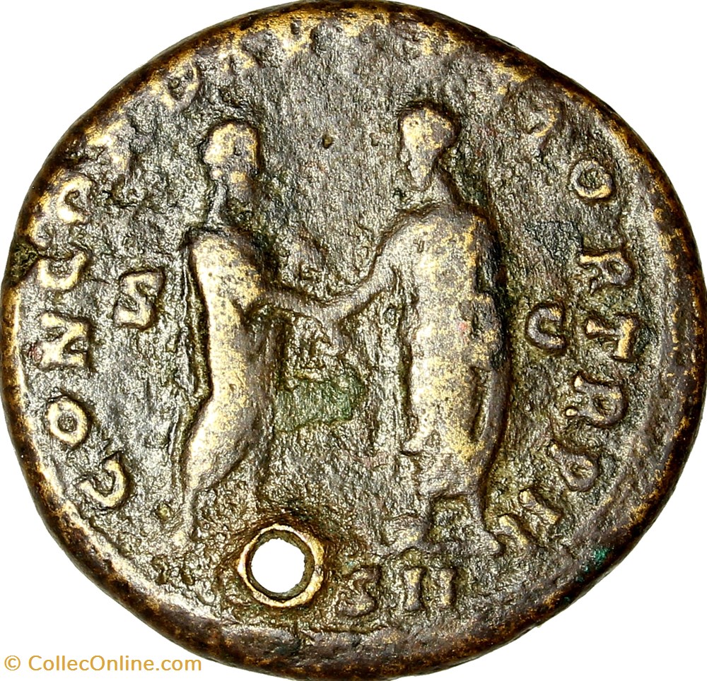 As de Lucius Verus, Concordia Augustorum, 162, Rome monnaies antiques romaines imperiales et republicaines as de lucius verus concordia augustorum 162 rome