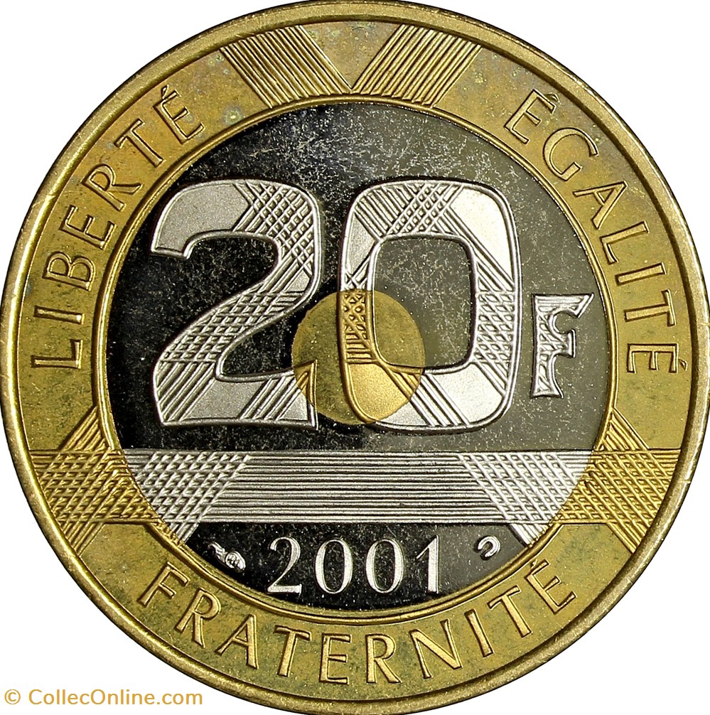 monnaies monde france 20 francs mont saint michel be 2001