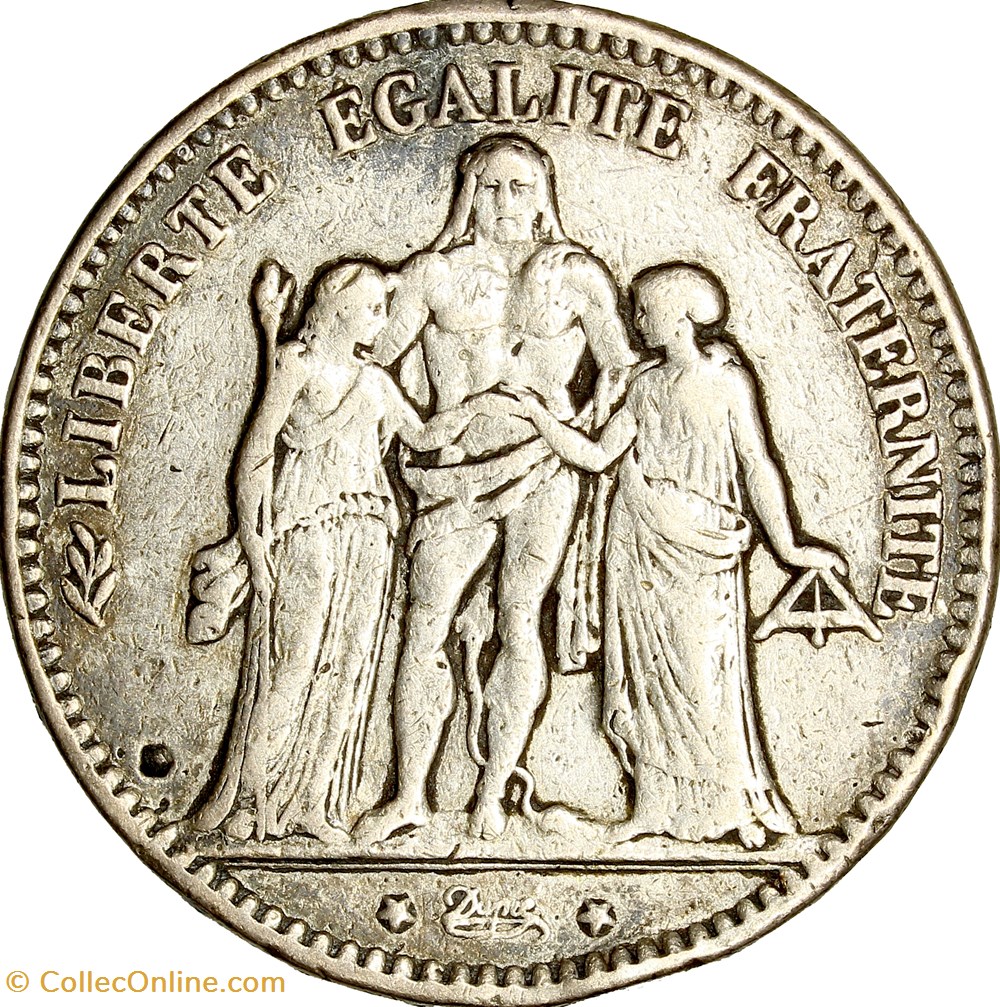 5 francs Hercule, IIIe République, 1876, Paris monnaies monde france 5 francs hercule iiie republique 1876 paris