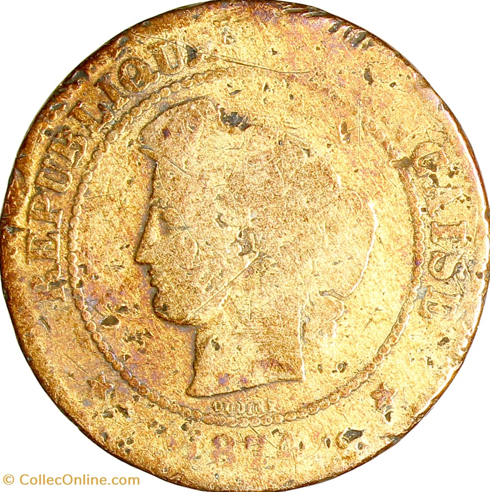monnaies monde france 5 centimes ceres iiie republique 1874 paris