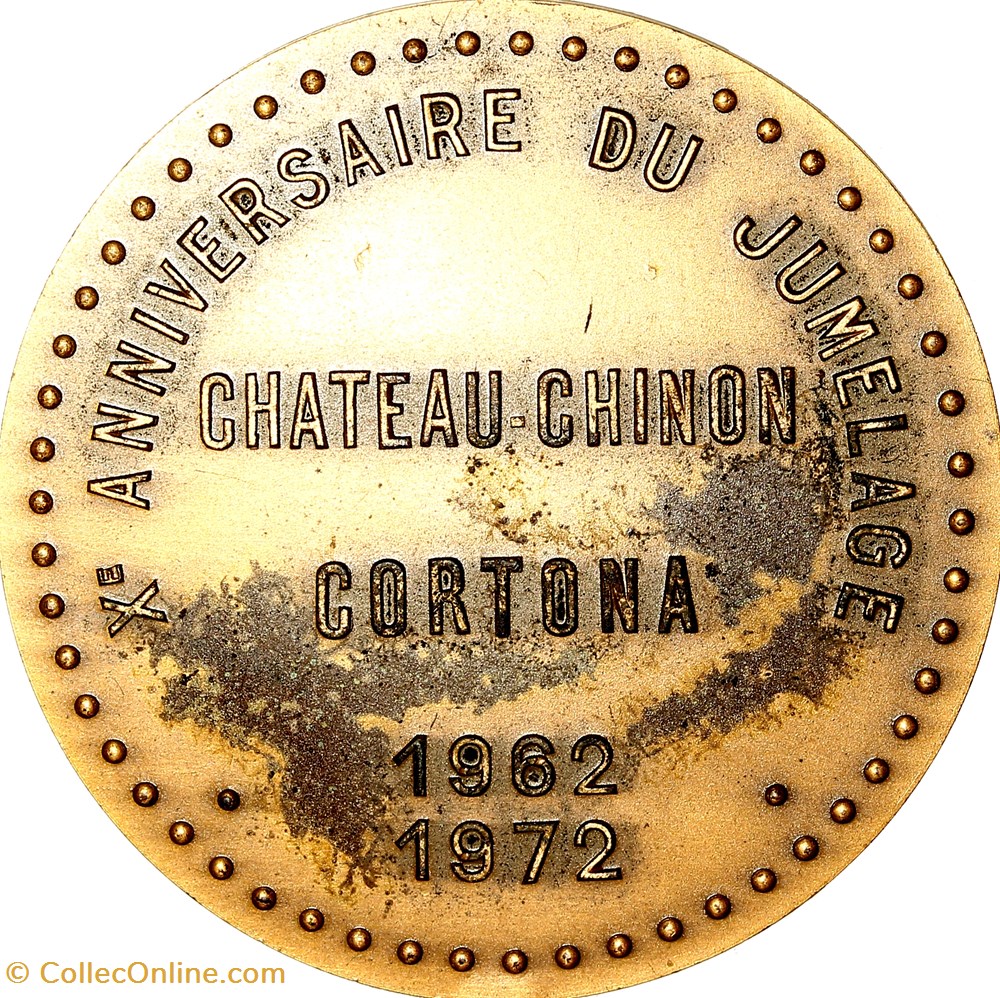medailles france medaille de chateau chinon 10 ans du jumelage 1972