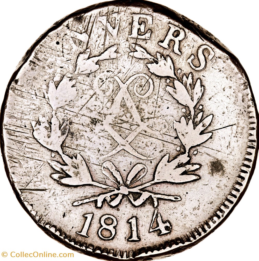 10 centimes d'Anvers au double L, Louis XVIII, 1814, Anvers, atelier de Wolschot monnaies monde france 10 centimes anvers au double l louis xviii 1814 anvers atelier de wolschot
