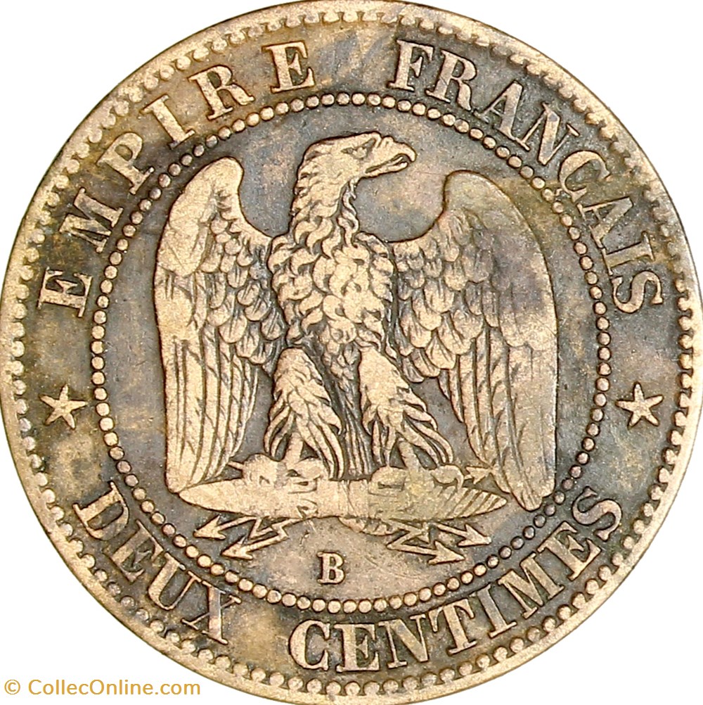 Deux centimes, tête nue, Napoléon III, 1857, Rouen monnaies monde france deux centimes tete nue napoleon iii 1857 rouen