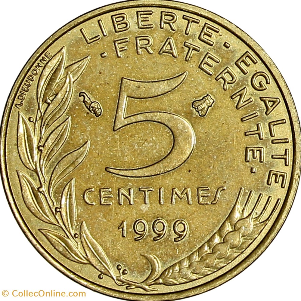5 centimes Marianne, BU, 1999 monnaies monde france 5 centimes marianne bu 1999