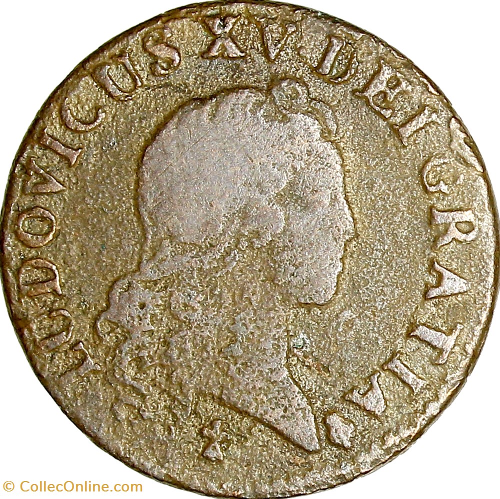monnaies europe medievale france royales liard au buste enfantin louis xv 1721 reims