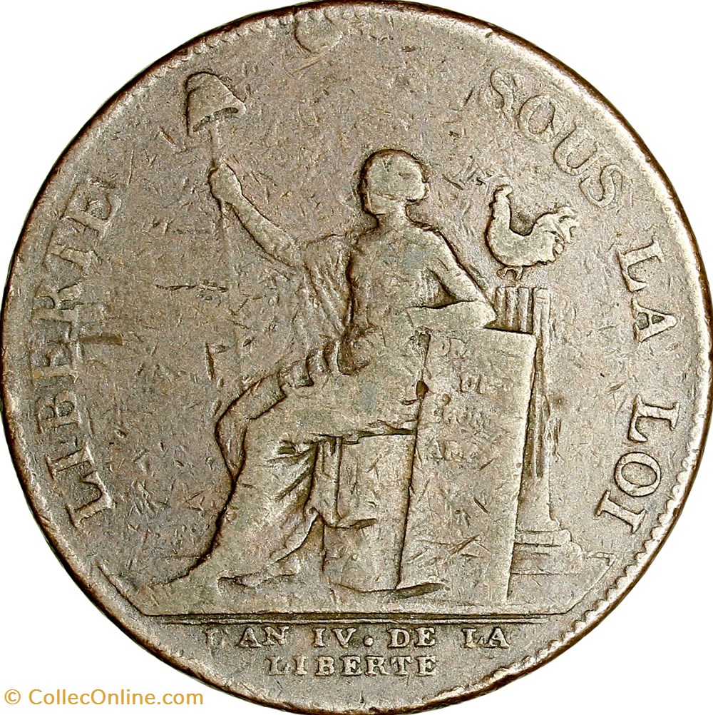 Monneron de 2 sols à la Liberté, type "qui se vend", 1792 monnaies monde france monneron de 2 sols a la liberte type qui se vend 1792