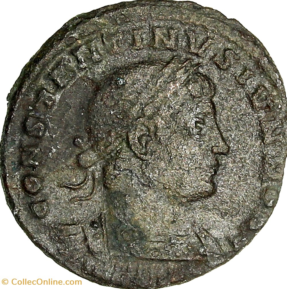 Centenionalis de Constantin II césar, Gloria Exercitus 2 enseignes, 330-333, Constantinople monnaies antiques romaines imperiales et republicaines centenionalis de constantin ii cesar gloria exercitus 2 enseignes 330 333 constantinople