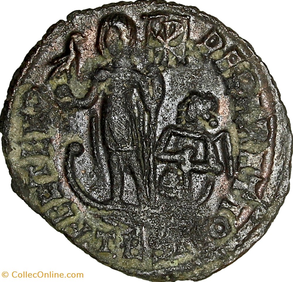 monnaies antiques romaines imperiales et republicaines demi maiorina de constans fel temp reparatio 348 350 thessalonique