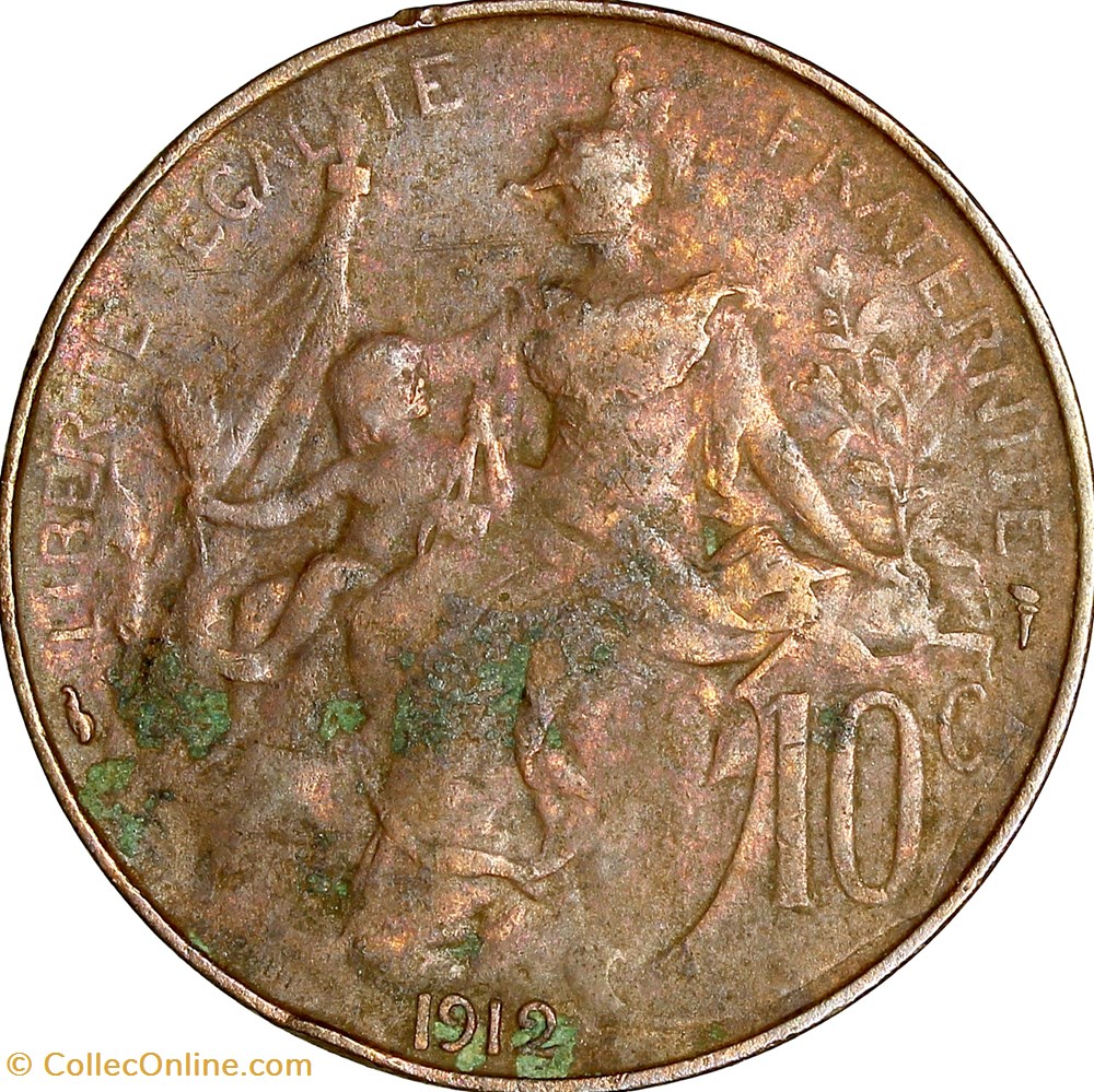 10 centimes Daniel-Dupuis, IIIe République, 1912 monnaies france modernes 10 centimes daniel dupuis iiie republique 1912