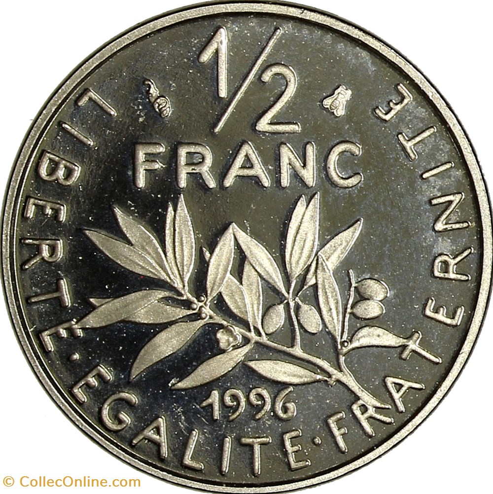 1/2 franc Semeuse, BE, 1996 monnaies monde france 1 2 franc semeuse be 1996