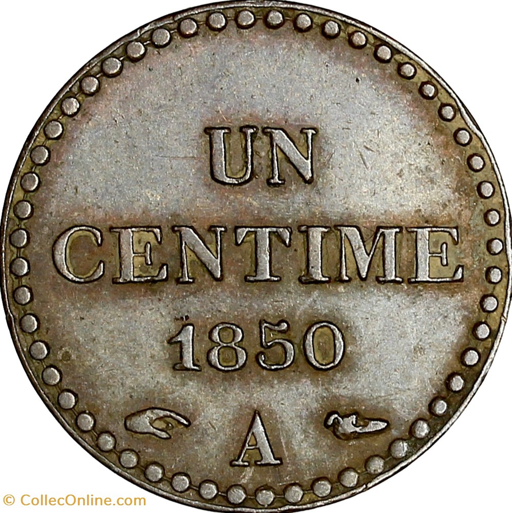 Un centime Dupré, IIe République, 1850, accent sur le E, Paris monnaies monde france un centime dupre iie republique 1850 accent sur le e paris