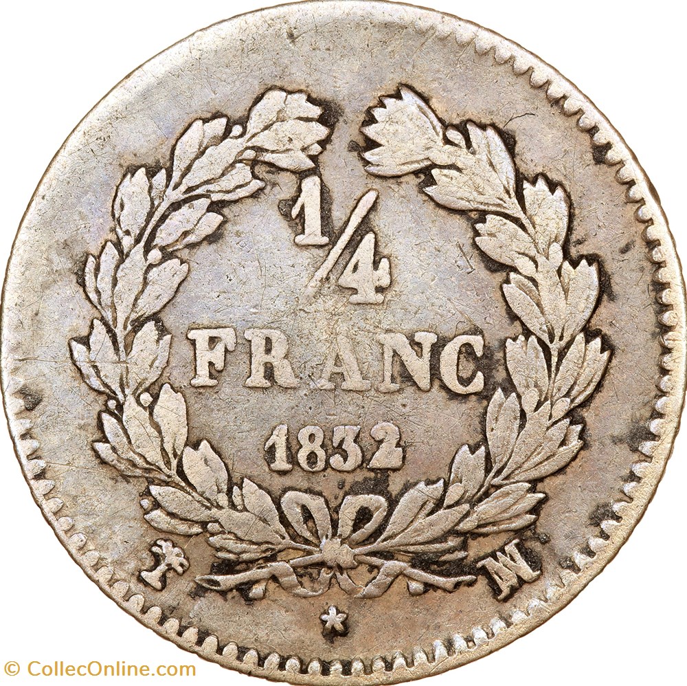 1/4 de franc, Louis-Philippe Ier, 1832, Marseille monnaies monde france 1 4 de franc louis philippe ier 1832 marseille