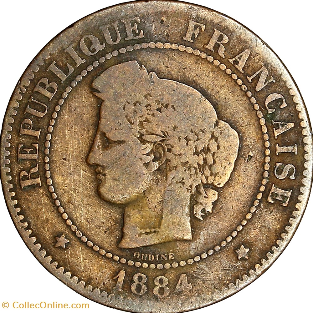 monnaies monde france 5 centimes ceres iiie republique 1884 paris