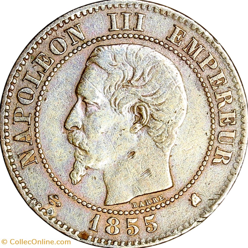 2 centimes 1855 bb