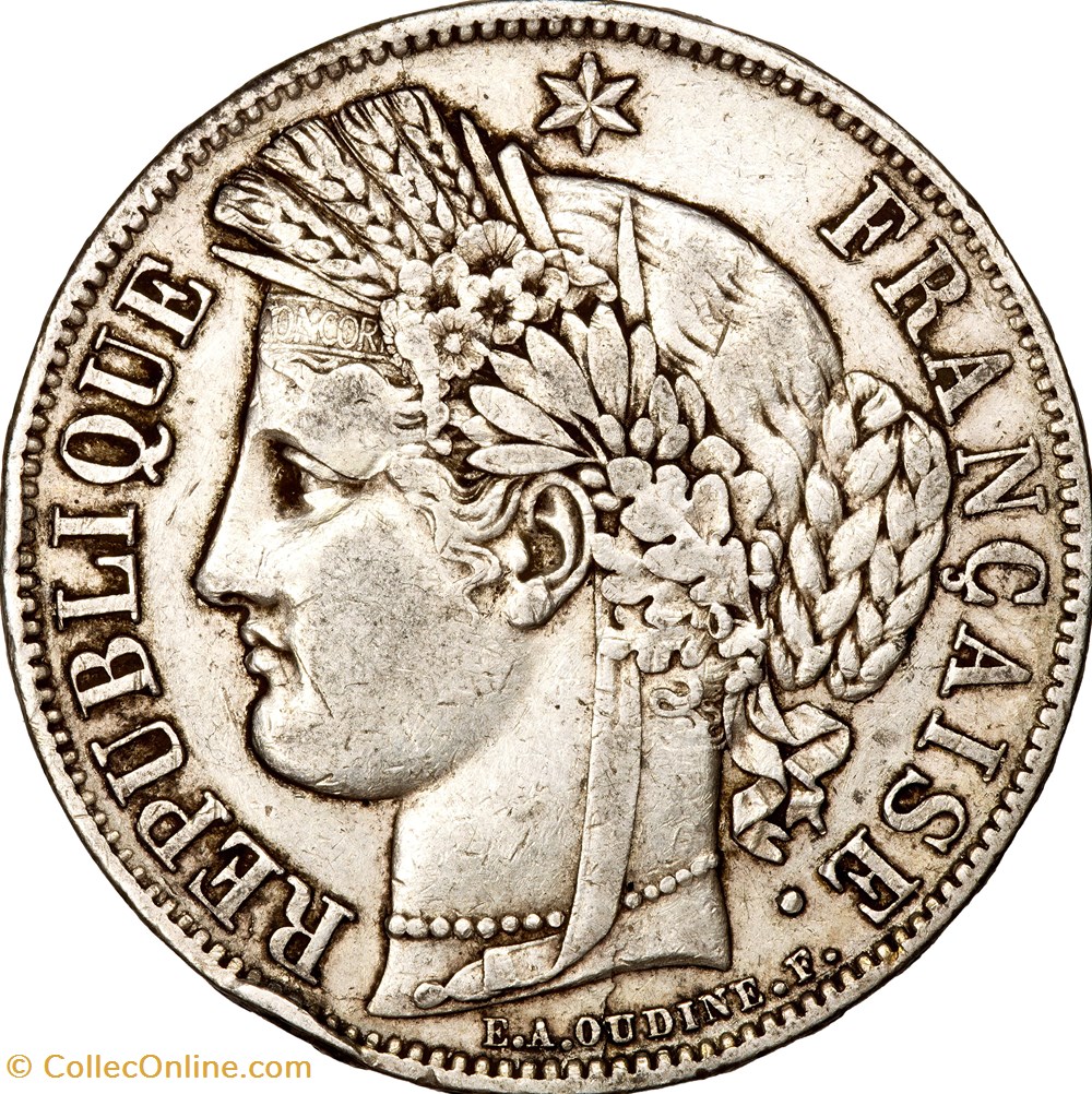 5 francs Cérès, IIe République, 1849, Paris monnaies monde france 5 francs ceres iie republique 1849 paris