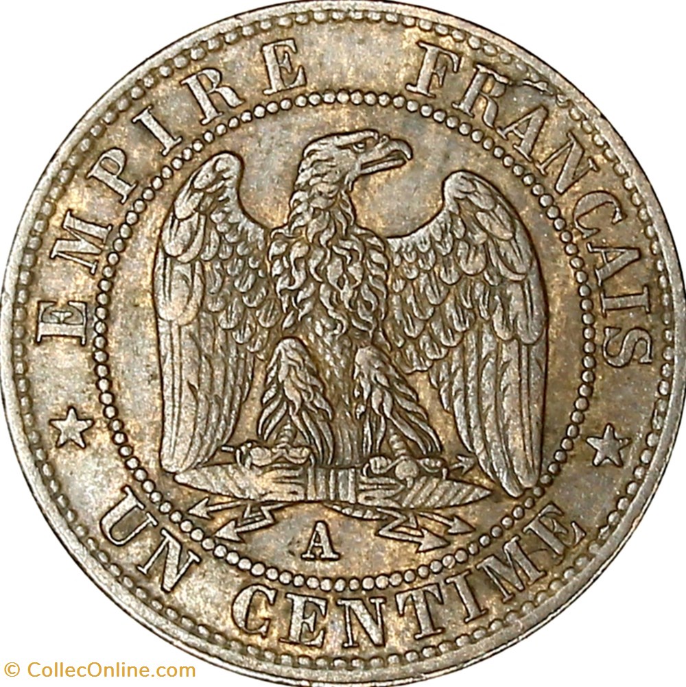 Un centime, tête nue, Napoléon III, 1854, Paris monnaies monde france un centime tete nue napoleon iii 1854 paris