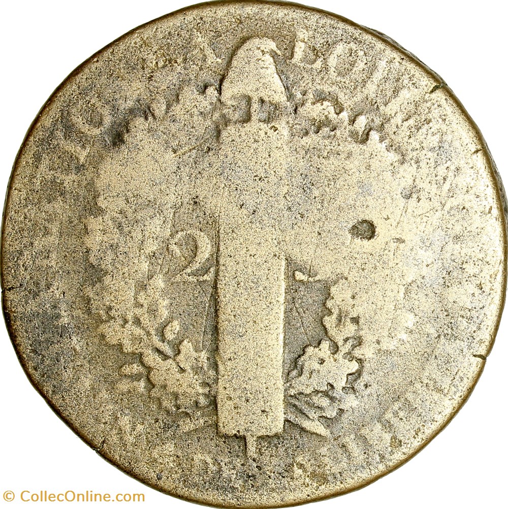 2 sols au faisceau, type François, Louis XVI, 1792, an 4, Paris monnaies monde france 2 sols au faisceau type francois louis xvi 1792 an 4 paris