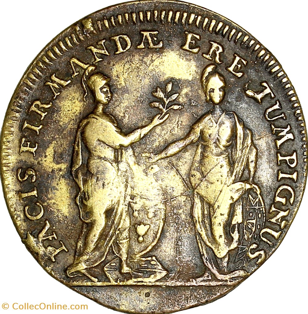Jeton de Nuremberg, Louis XV, la prise de Fontarabie, non daté monnaies jetons mereaux jeton de nuremberg louis xv la prise de fontarabie non date