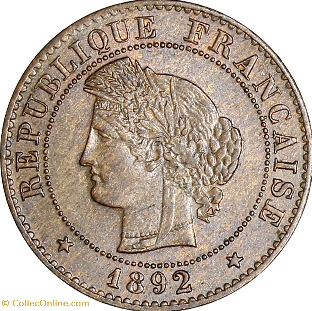 1 centime Cérès, IIIe République, 1892, Paris monnaies monde france 1 centime ceres iiie republique 1892 paris