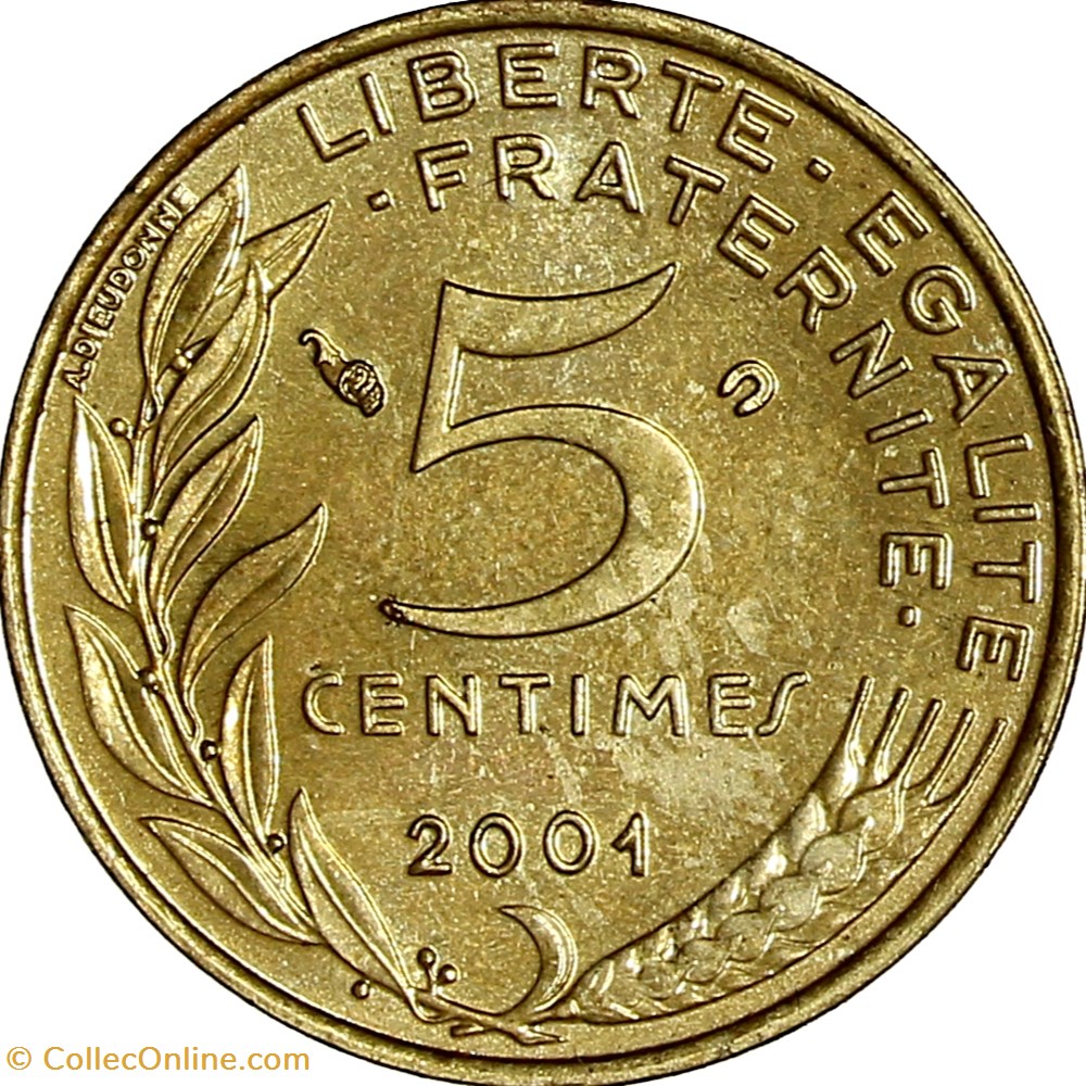 5 centimes Marianne, BU, 2001 monnaies monde france 5 centimes marianne bu 2001
