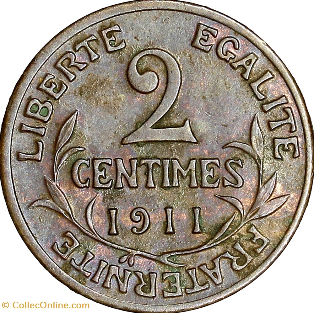 2 centimes Daniel-Dupuis, IIIe République, 1911 monnaies france modernes 2 centimes daniel dupuis iiie republique 1911
