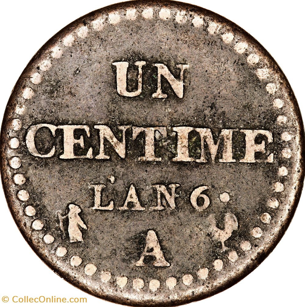 monnaies monde france un centime dupre le directoire an 6 6 normal 53 50 perles paris