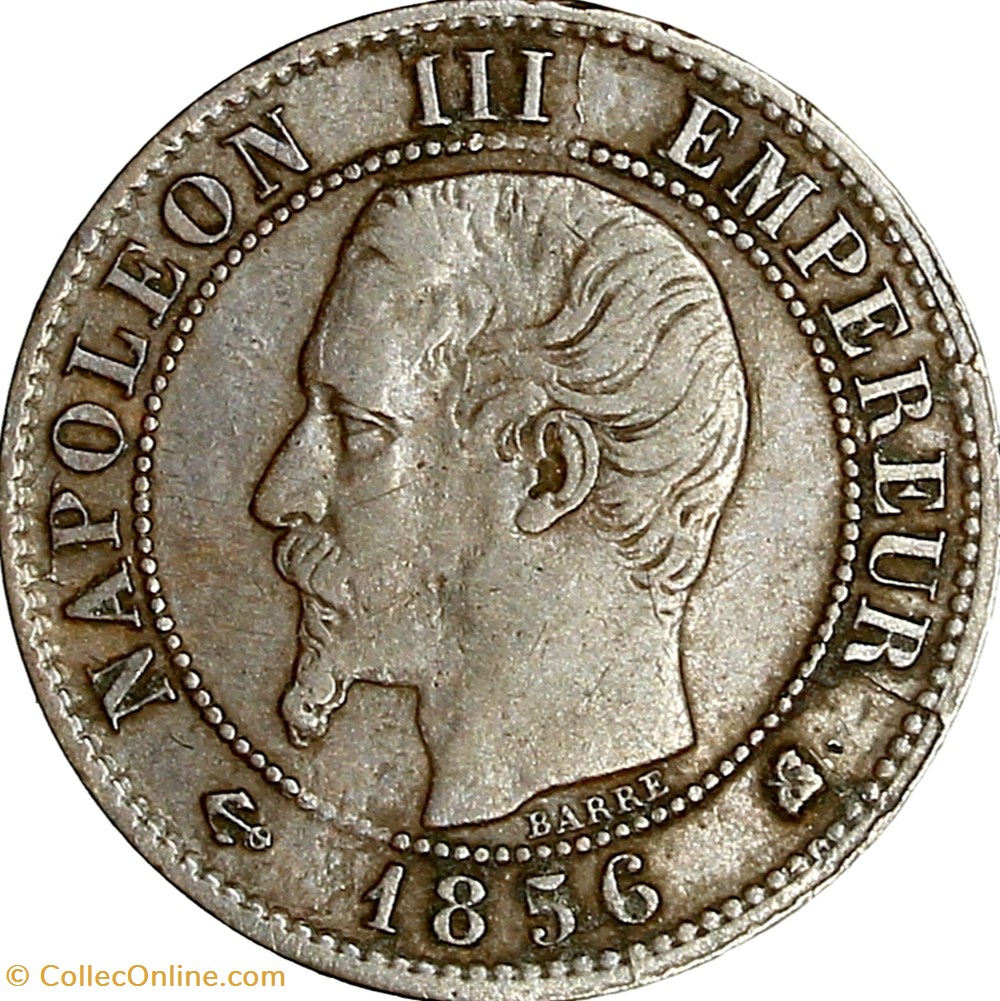 monnaies monde france un centime tete nue napoleon iii 1856 bordeaux