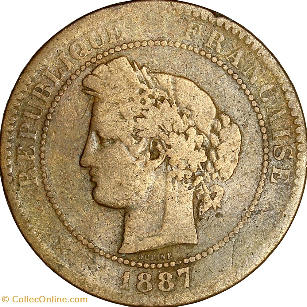 monnaies monde france 10 centimes ceres iiie republique 1887 paris