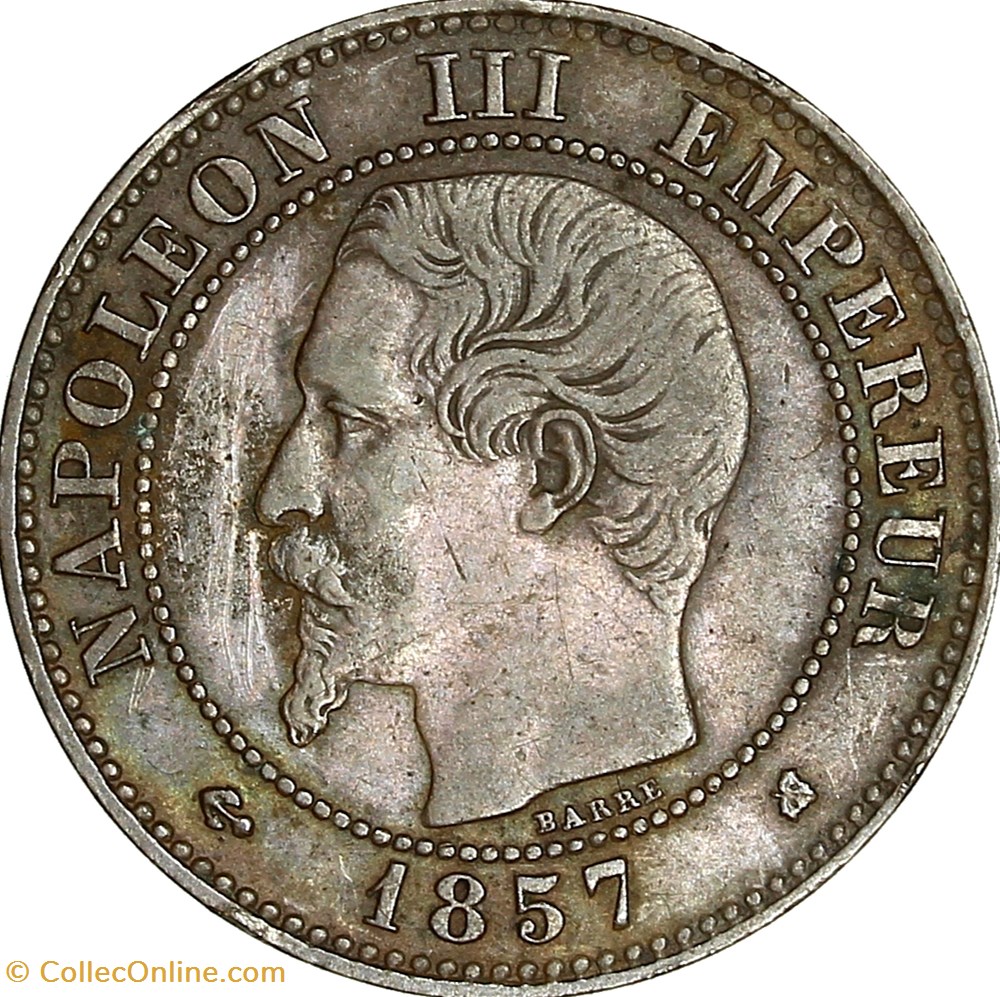 monnaies monde france deux centimes tete nue napoleon iii 1857 bordeaux