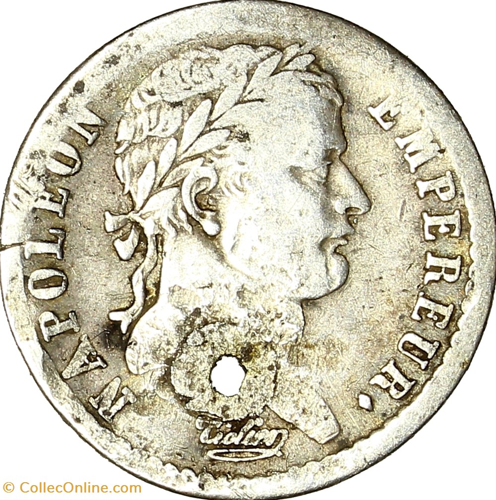 Demi-franc, tête laurée, République, Napoléon Ier, 1808, Lille monnaies monde france demi franc tete lauree republique napoleon ier 1808 lille
