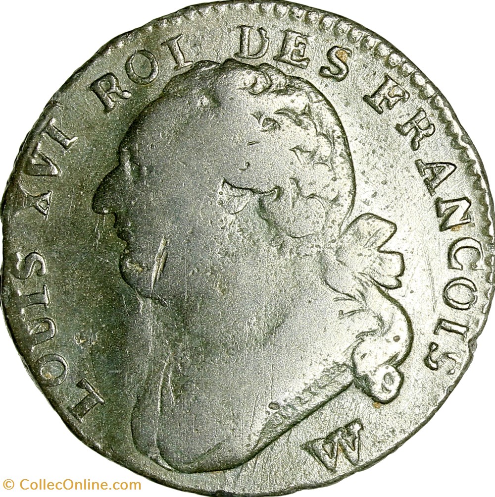 12 deniers au faisceau type François, Louis XVI, 1793, an 5, Lille monnaies monde france 12 deniers au faisceau type francois louis xvi 1793 an 5 lille