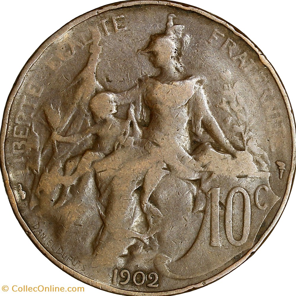 10 centimes Daniel-Dupuis, IIIe République, 1902 monnaies france modernes 10 centimes daniel dupuis iiie republique 1902