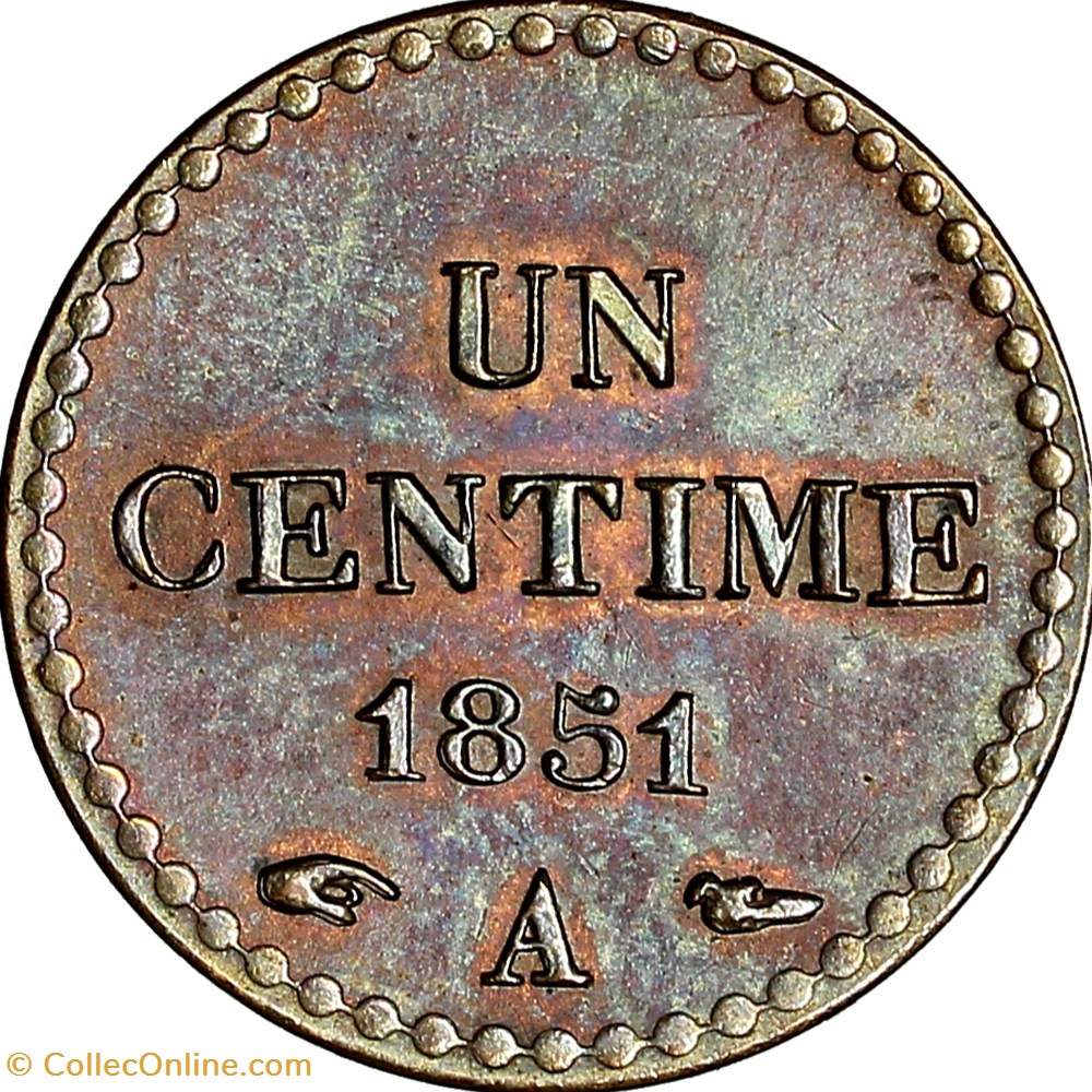 Un centime Dupré, IIe République, 1851, accent sur le E, Paris monnaies monde france un centime dupre iie republique 1851 accent sur le e paris