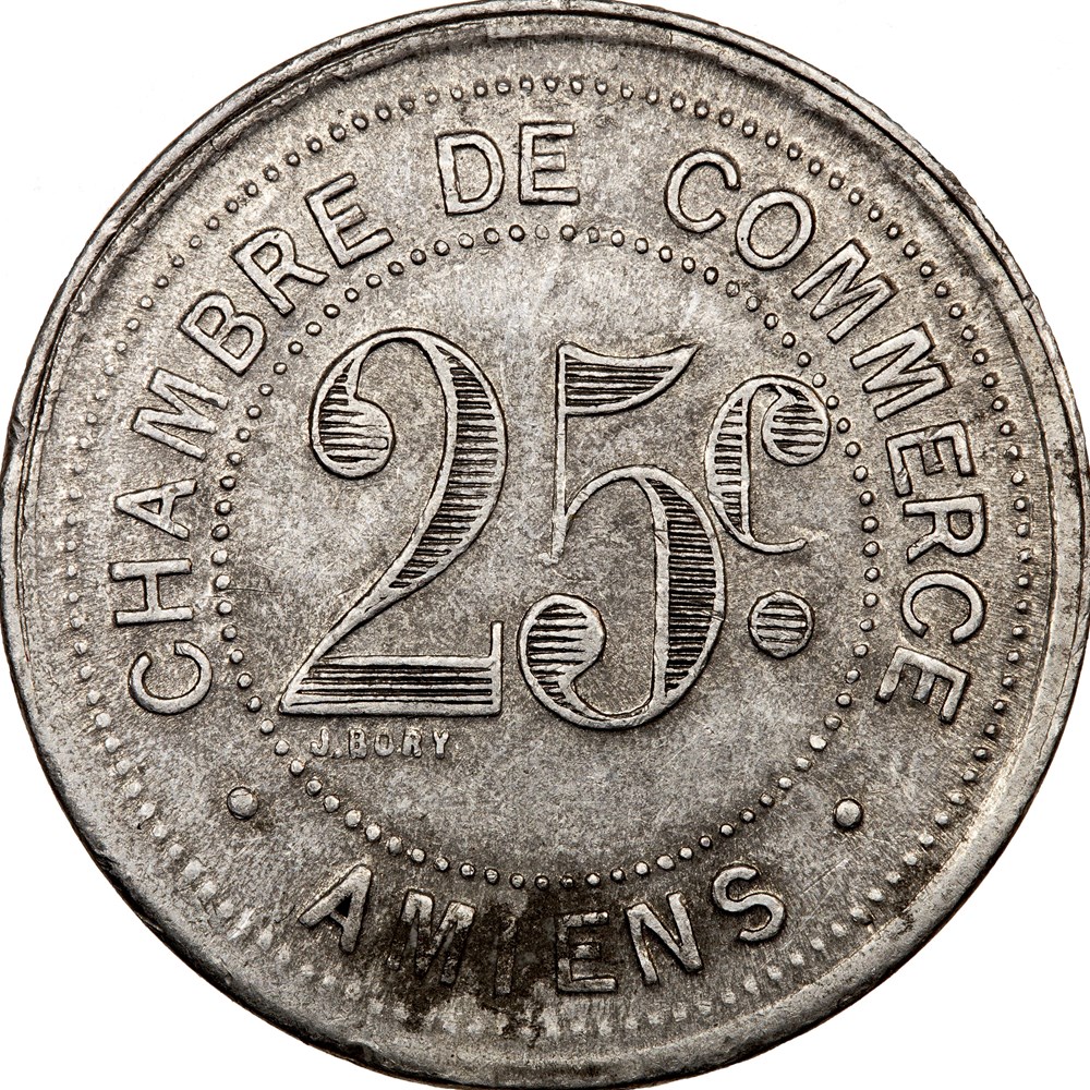 25 centimes, Chambre de commerce d'Amiens, 1920 monnaies monde france 25 centimes chambre de commerce amiens 1920