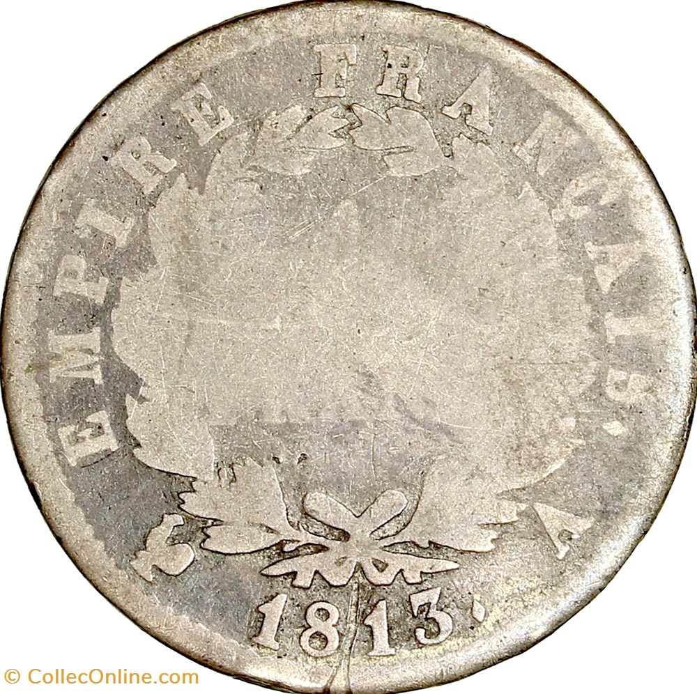 1 franc, tête laurée, Empire, Napoléon Ier, 1813, Paris monnaies monde france 1 franc tete lauree empire napoleon ier 1813 paris