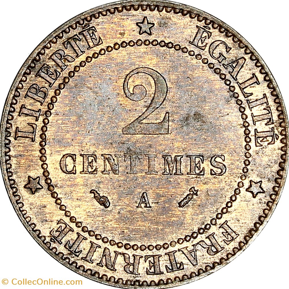 monnaies monde france 2 centimes ceres iiie republique 1895 paris