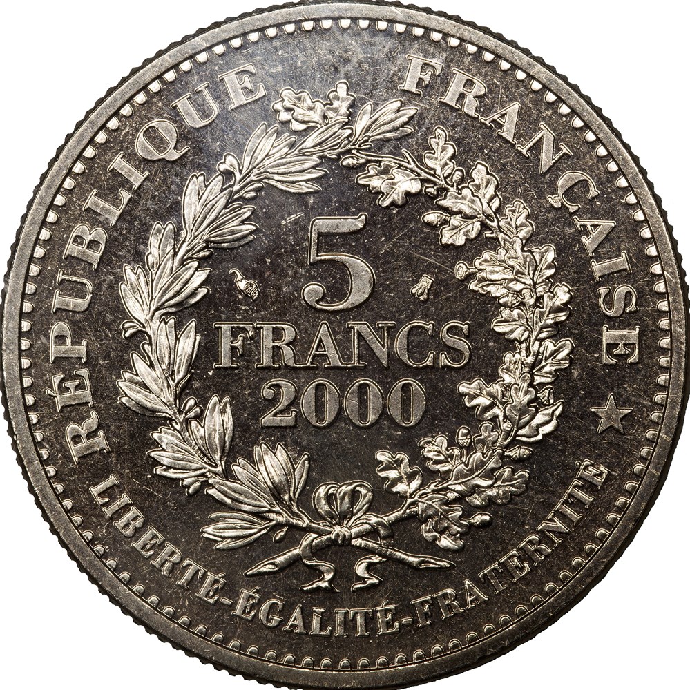 5 francs Denier de Charlemagne, BU, 2000 monnaies monde france 5 francs denier de charlemagne bu 2000