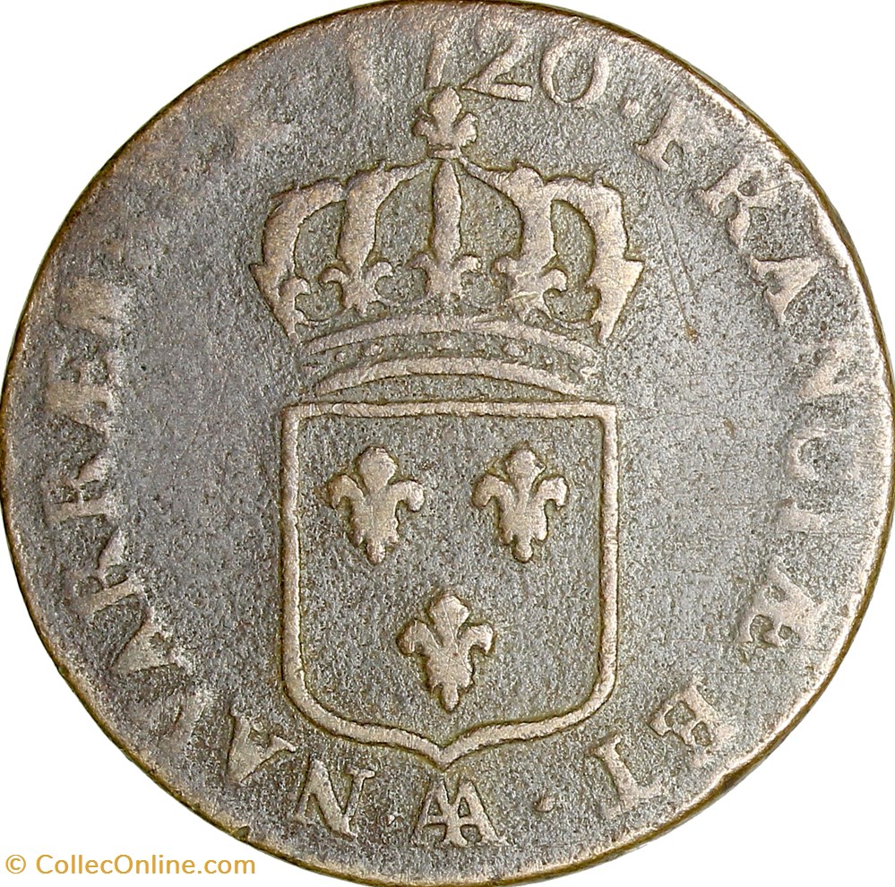 monnaies europe medievale france royales sol au buste enfantin louis xv 1720 metz