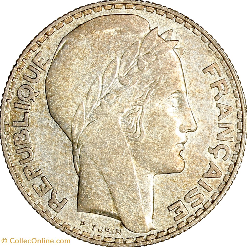 10 francs Turin, IIIe République, 1934, 3 pointu monnaies monde france 10 francs turin iiie republique 1934 3 pointu