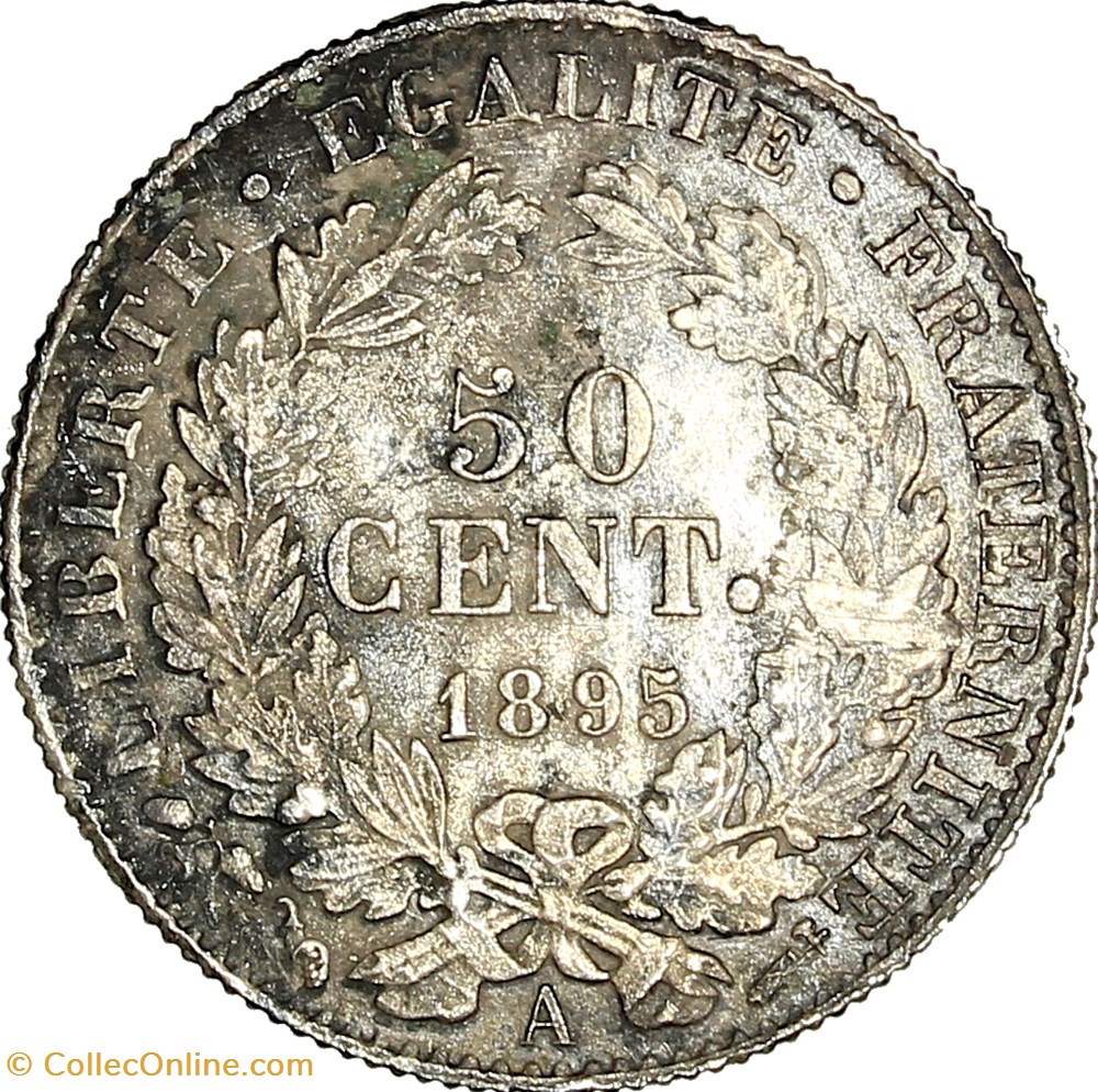 50 centimes Cérès, IIIe République, 1895, Paris monnaies monde france 50 centimes ceres iiie republique 1895 paris
