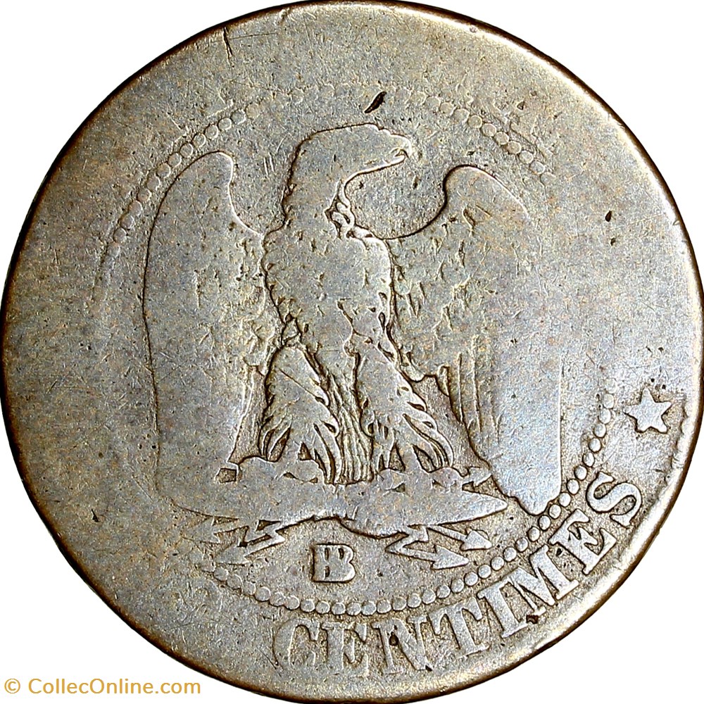 Cinq centimes, tête nue, Napoléon III, 1855, ancre, Strasbourg monnaies monde france cinq centimes tete nue napoleon iii 1855 ancre strasbourg