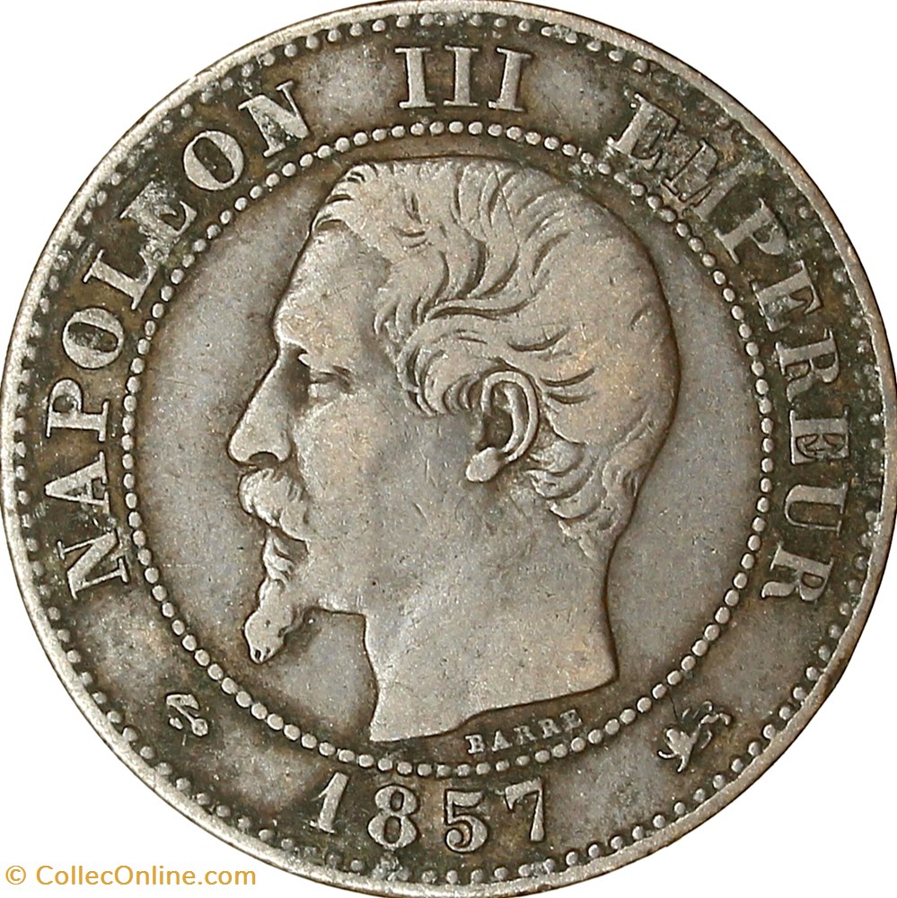 monnaies monde france deux centimes tete nue napoleon iii 1857 grand lion grand d lyon