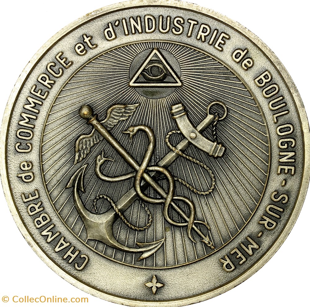 Médaille de René Holuigue et de la Chambre de Commerce de Boulogne-sur-Mer, date indéterminée medailles france medaille de rene holuigue et de la chambre de commerce de boulogne sur mer date indeterminee