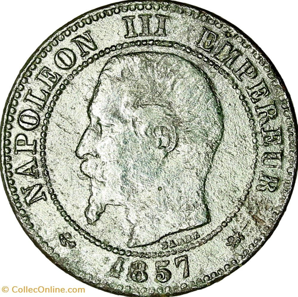 monnaies monde france deux centimes tete nue napoleon iii 1857 petit lion grand d lyon
