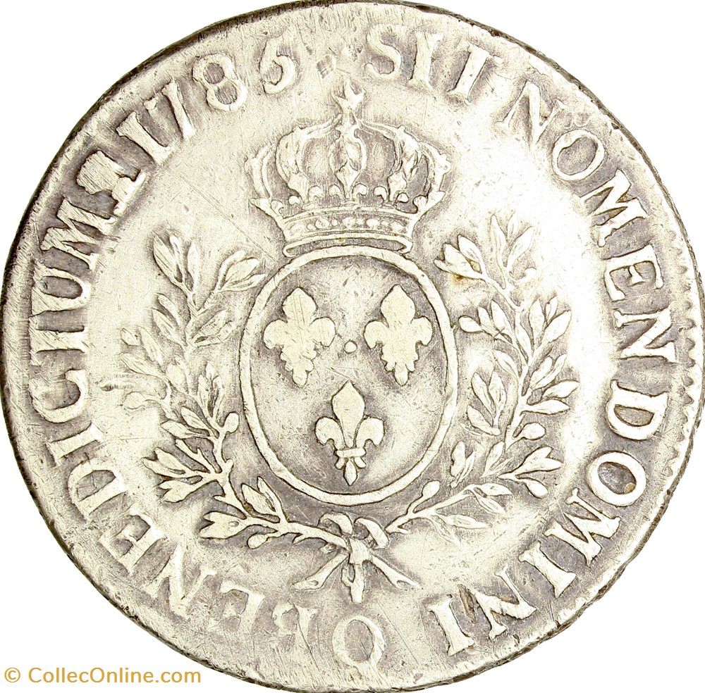 monnaies europe medievale france royales ecu aux branches olivier louis xvi 1785 perpignan