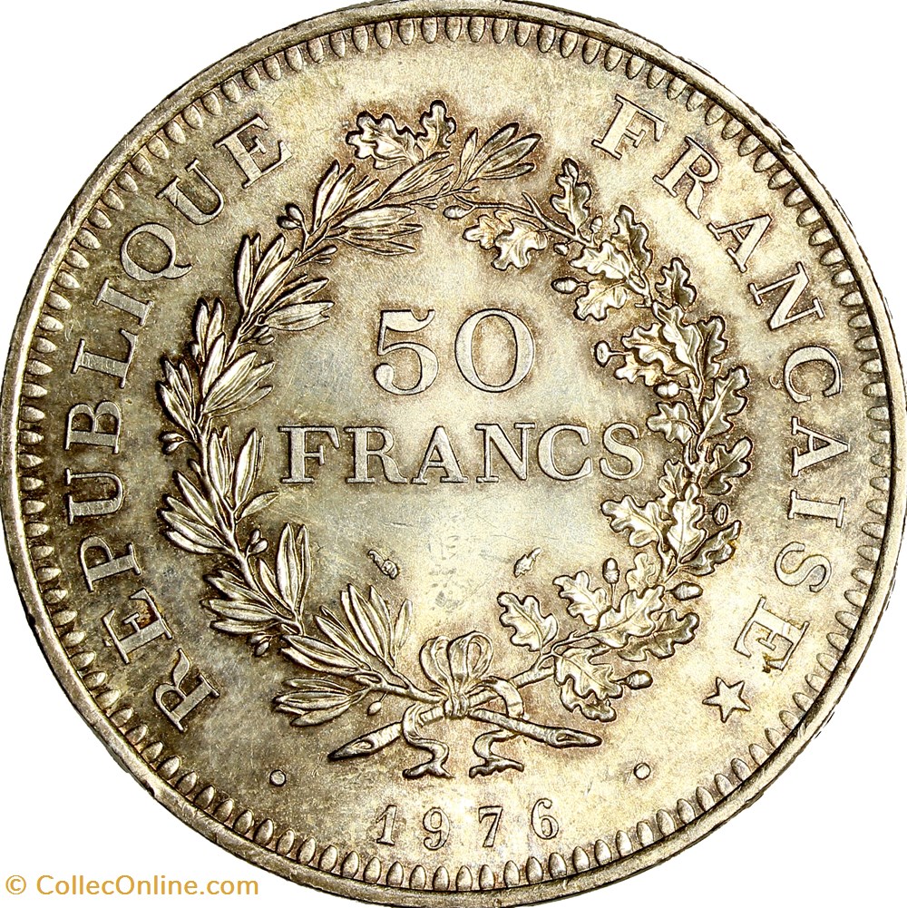50 francs Hercule, 1976 monnaies monde france 50 francs hercule 1976